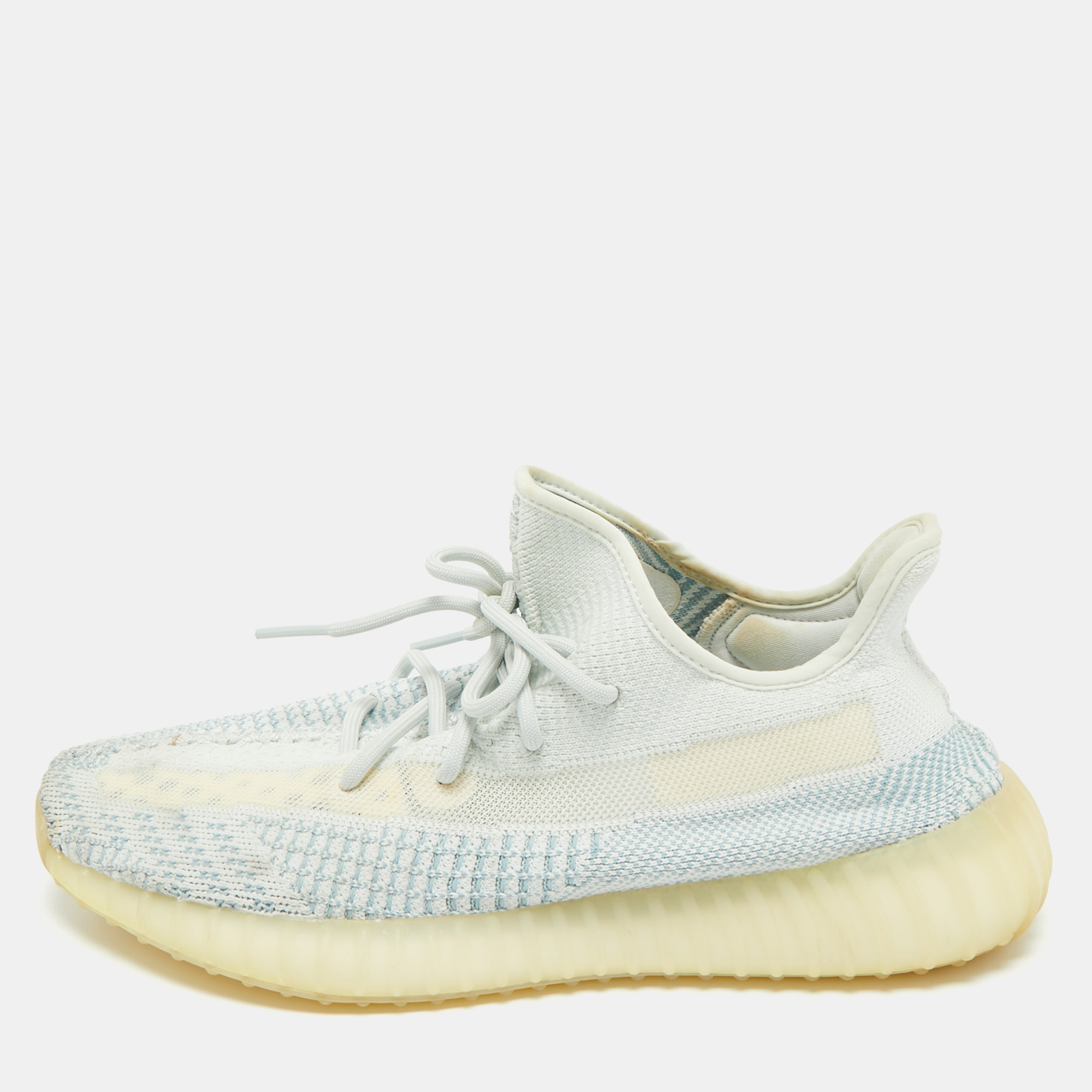 

Yeezy x Adidas Blue/White Knit Fabric Boost 350 V2 Cloud White (Non-Reflective) Sneakers 46 2/3