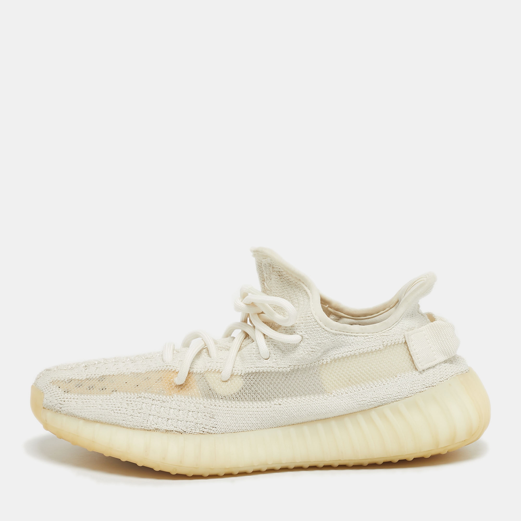 

Yeezy x Adidas White Knit Fabric Boost 350 V2 Bone Sneakers Size 39 1/3