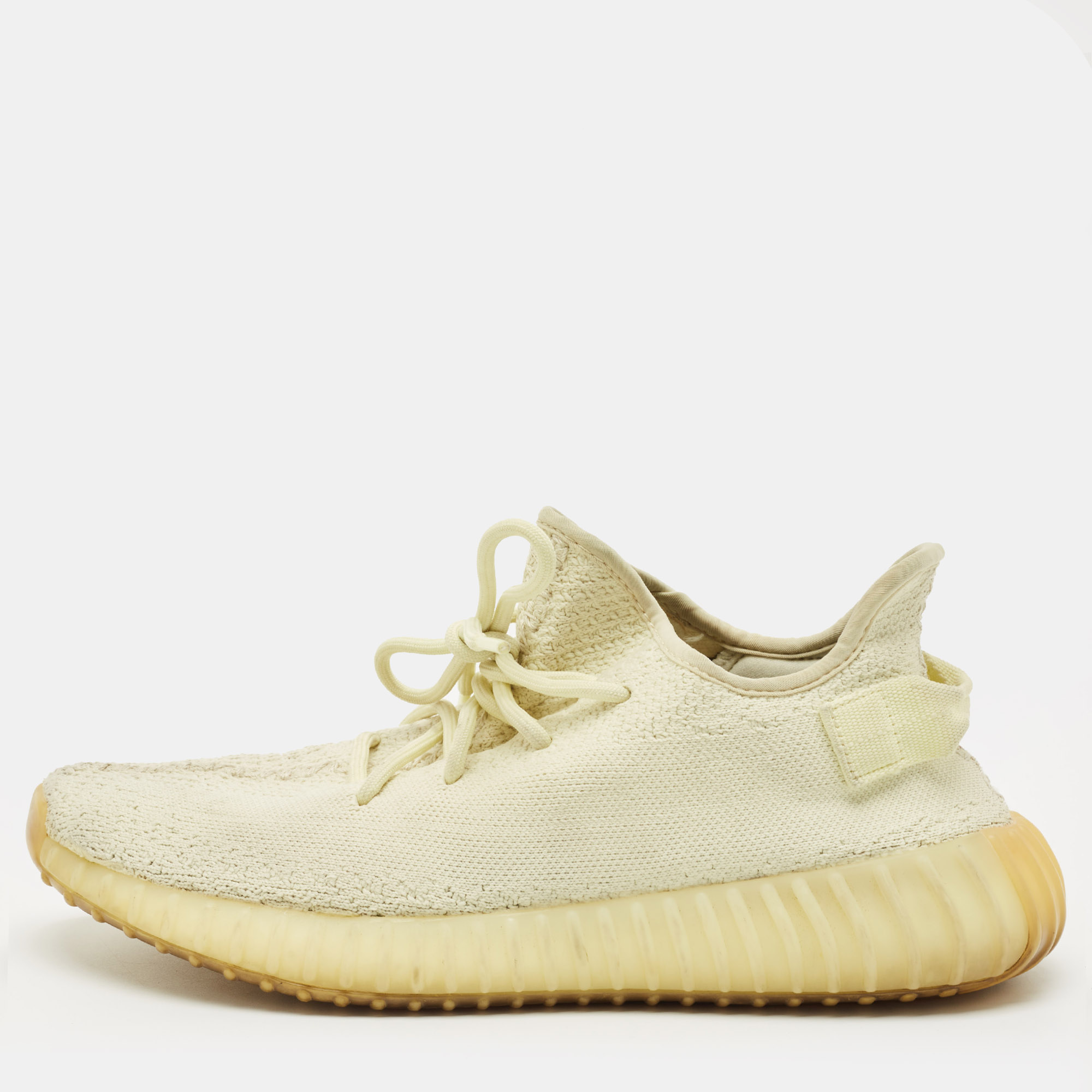 

Yeezy x Adidas Light Yellow Knit Fabric Boost 350 V2 Butter Sneakers Size 43 1/3