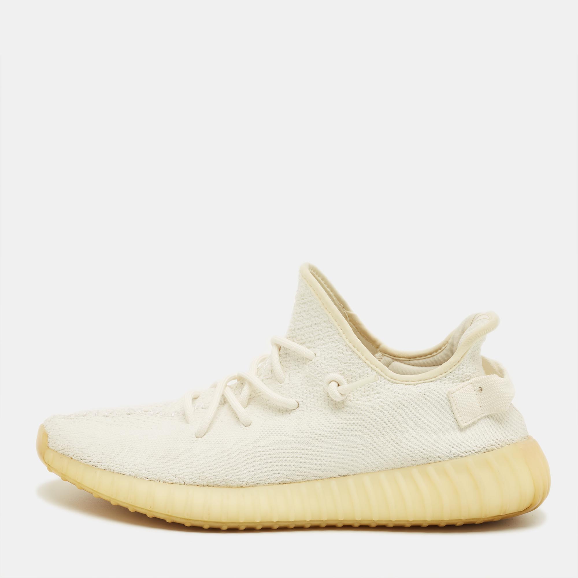 

Yeezy x Adidas White Knit Fabric Boost 350 V2 Cream Sneakers Size 45 1/3