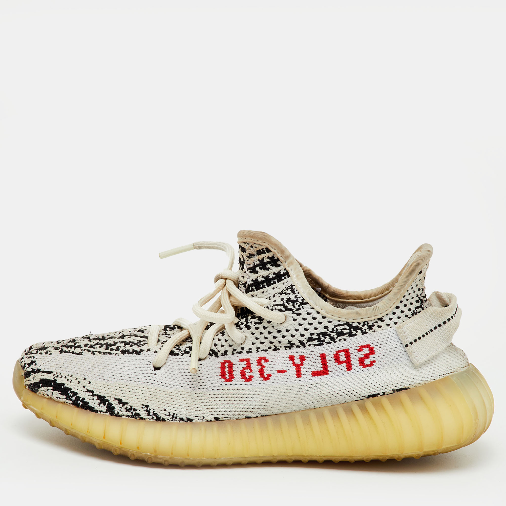 

Yeezy x Adidas White/Black Knit Fabric Boost 350 V2 Zebra Sneakers Size 36 2/3