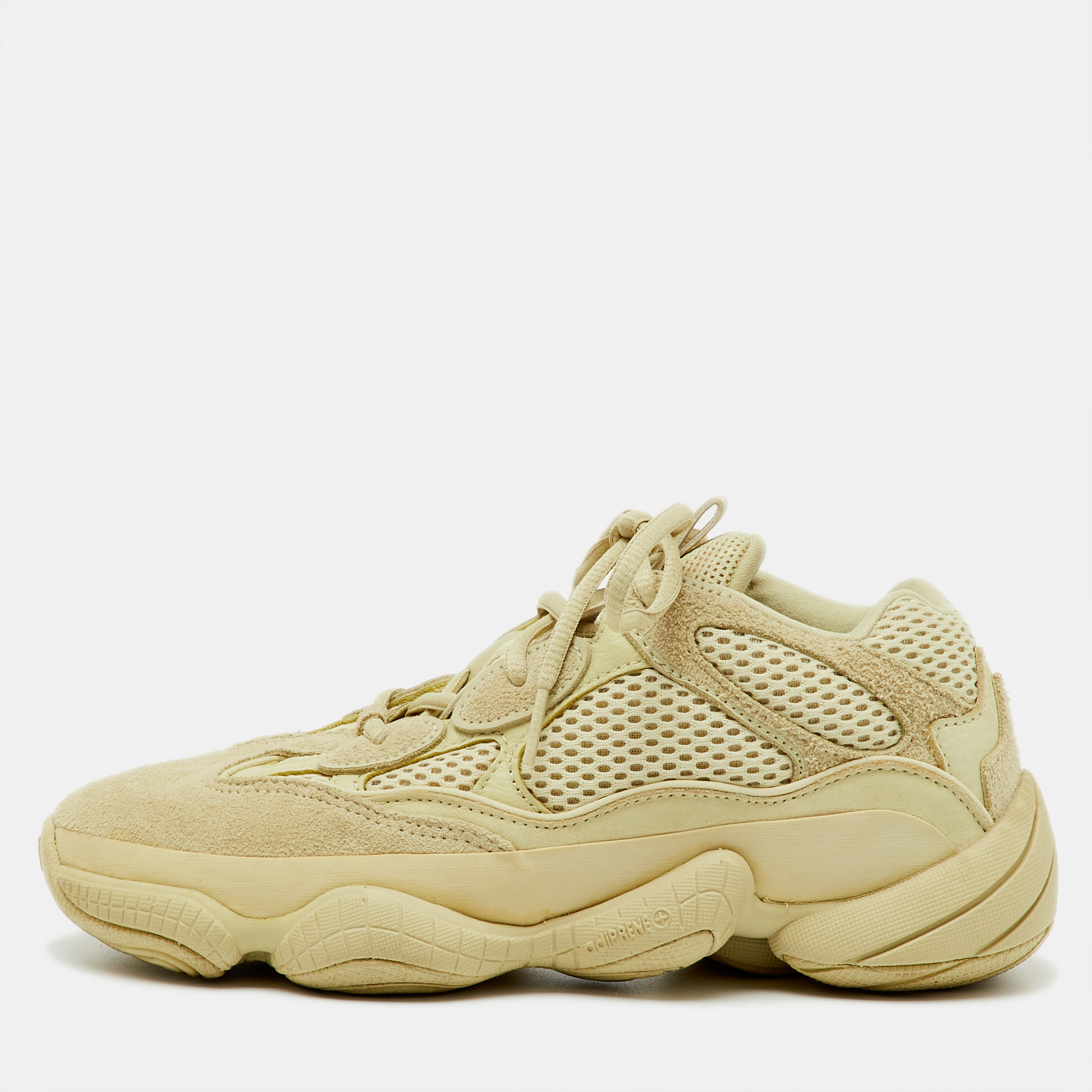 

Yeezy x Adidas Cream Suede and Mesh Yeezy 500 Super Moon Yellow Sneakers Size 37 1/3