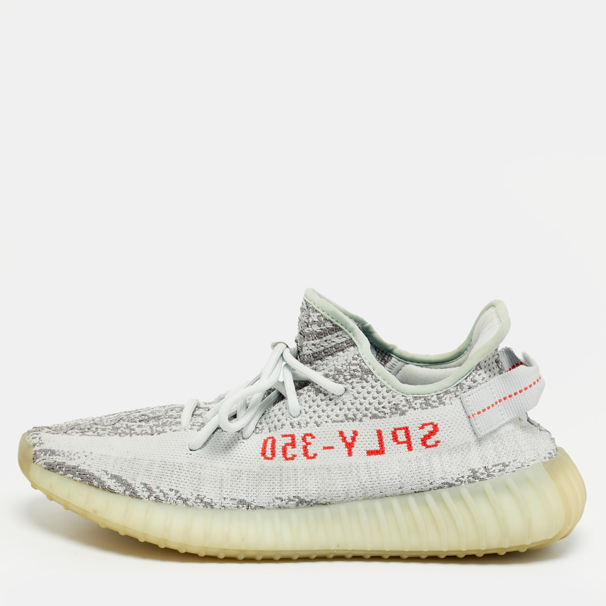 

Yeezy x Adidas Boost 350 V2 Size  Grey Knit Fabric Low Top Sneakers