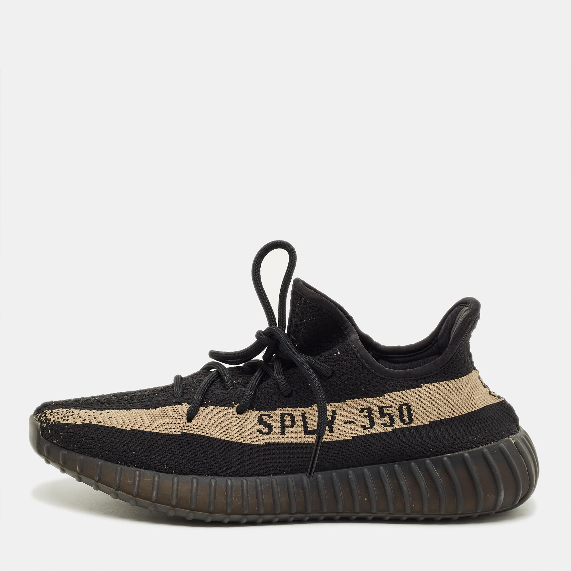 

Yeezy x Adidas 350 V2 Size  Black Knit Fabric Low Top Sneakers