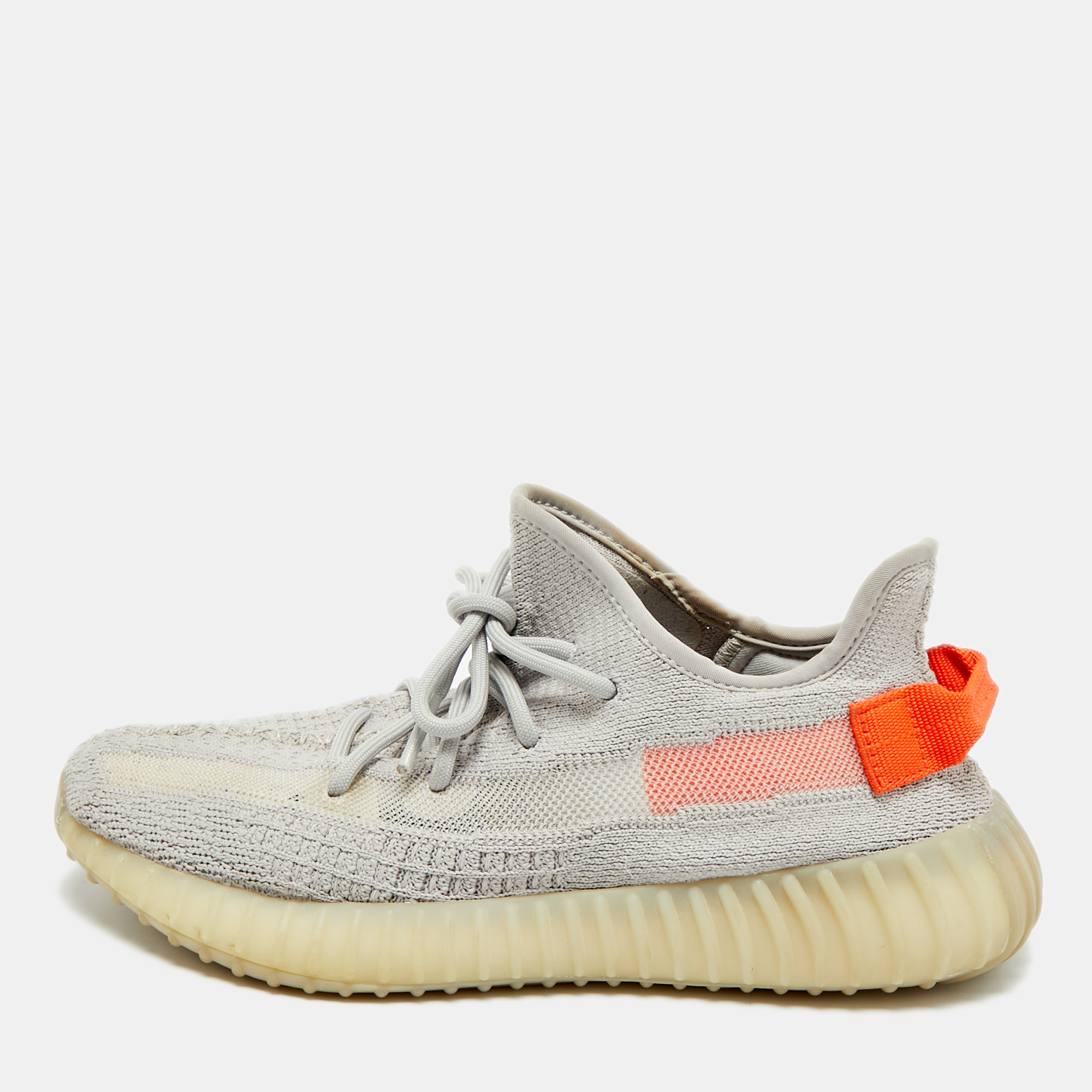 

Yeezy x Adidas Boost 350 V2 Tail Light Size 39 1/3 Grey Knit Fabric Low Top Sneakers