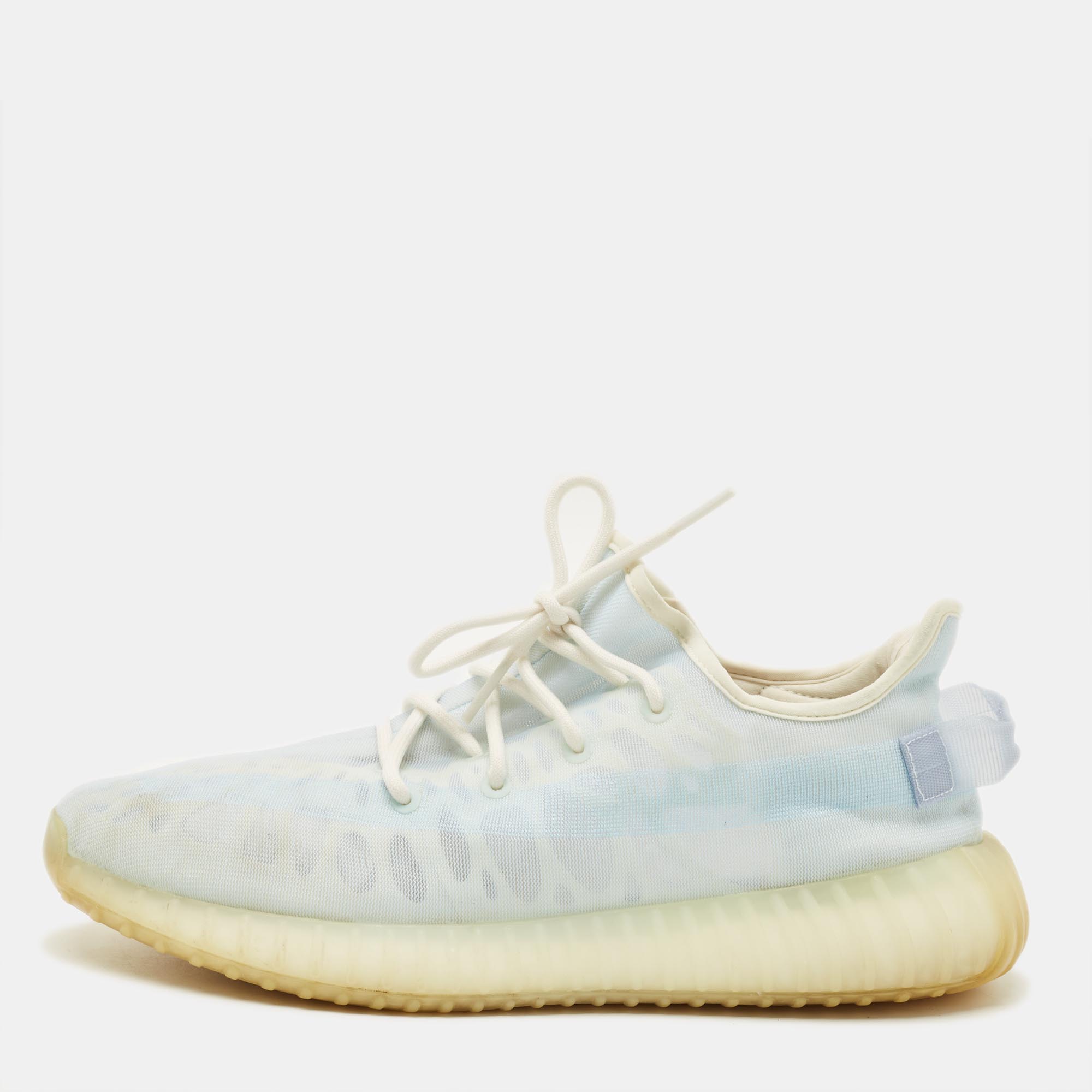 

Yeezy x Adidas Boost 350 V2 Size  Blue/White Mesh Mono Ice Lace Up Sneakers