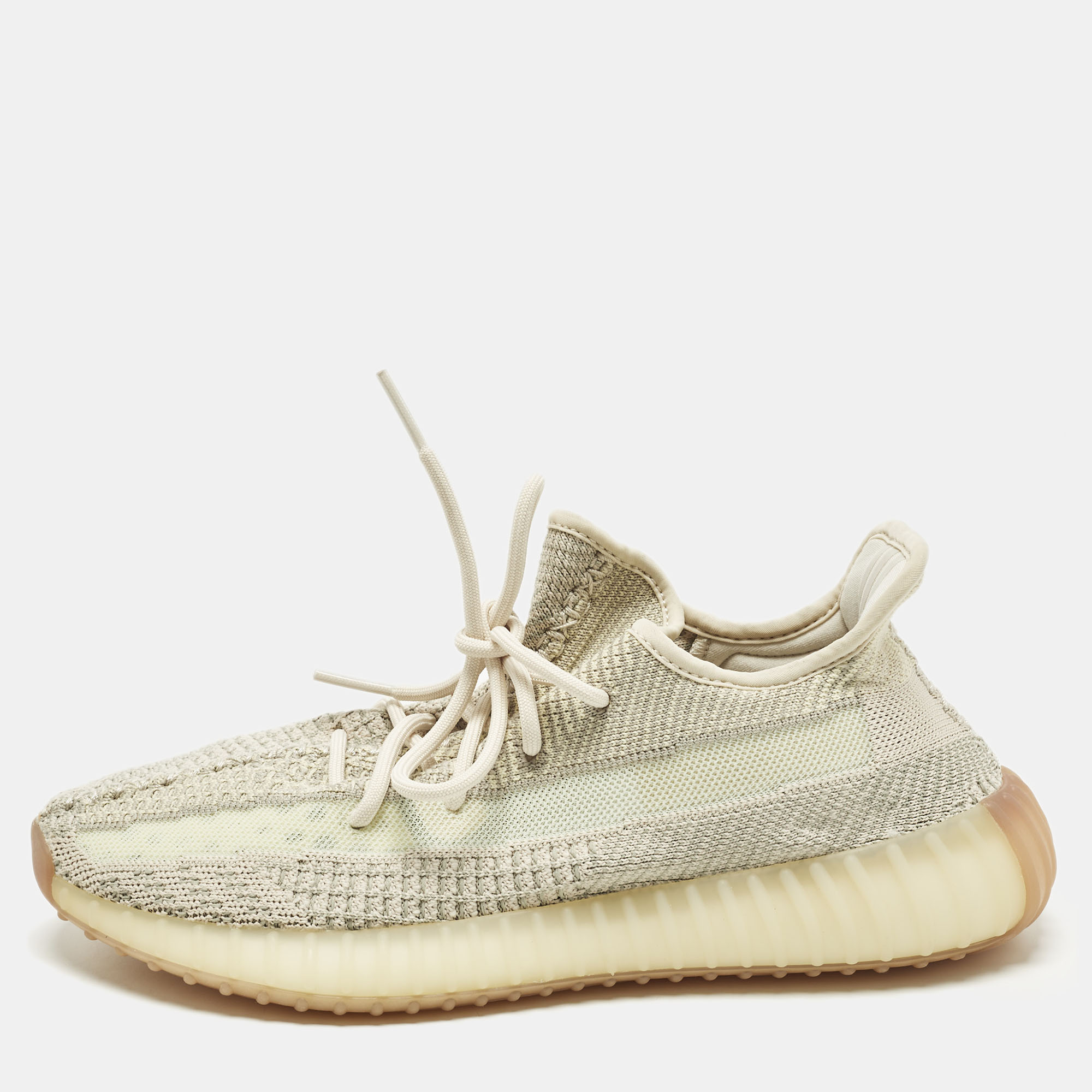

Yeezy x Adidas Boost 350 V2 Size  Beige Knit Fabric Low Top Sneakers