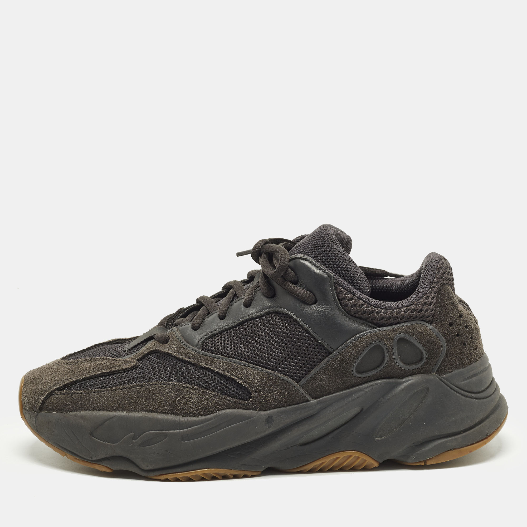 

Yeezy x Adidas Boost 700 Size  Two Tone Mesh and Suede Low Top Sneakers, Grey