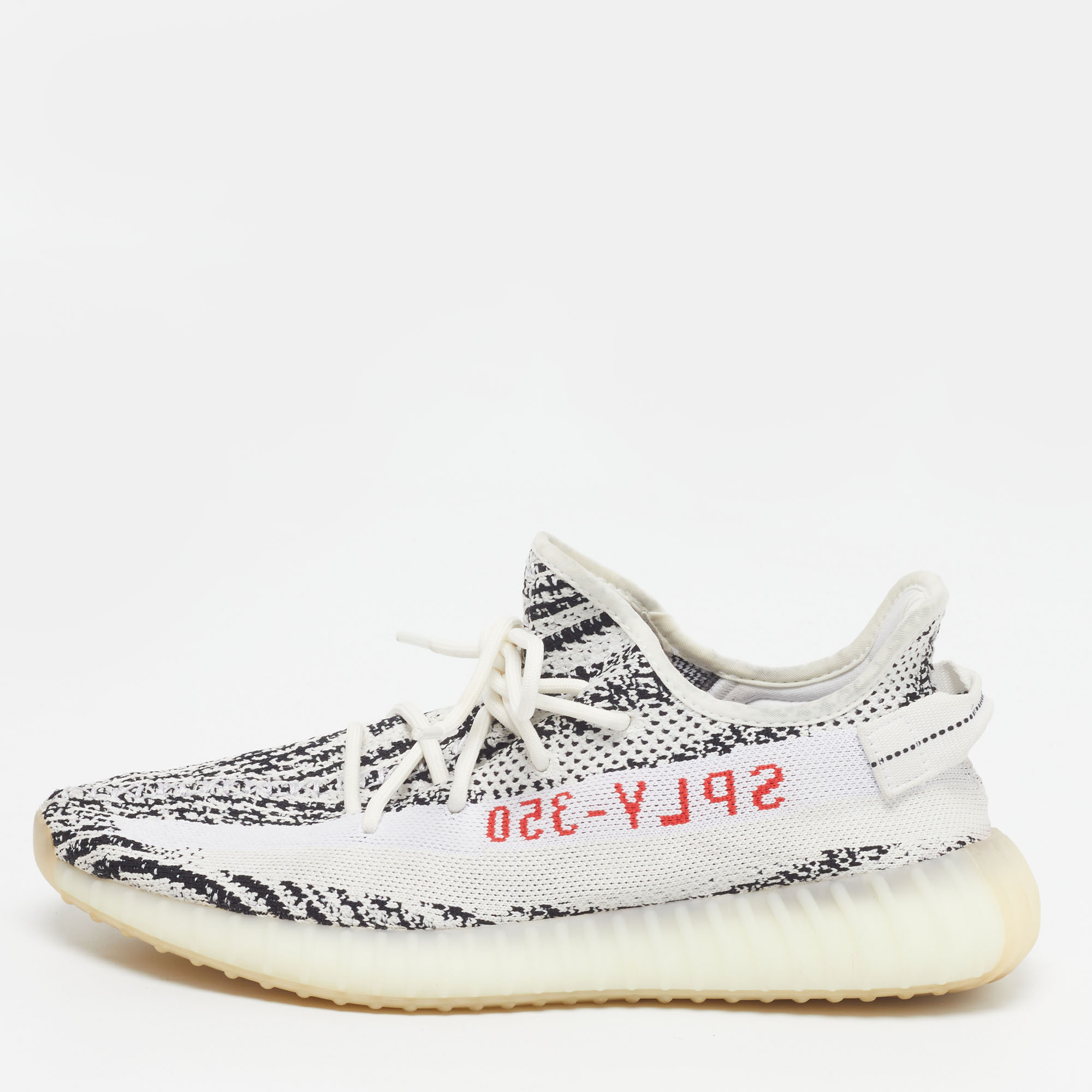 

Yeezy x Adidas Boost 350 V2 Zebra Size 45 1/3 White/Black Knit Fabric Low Top Sneakers