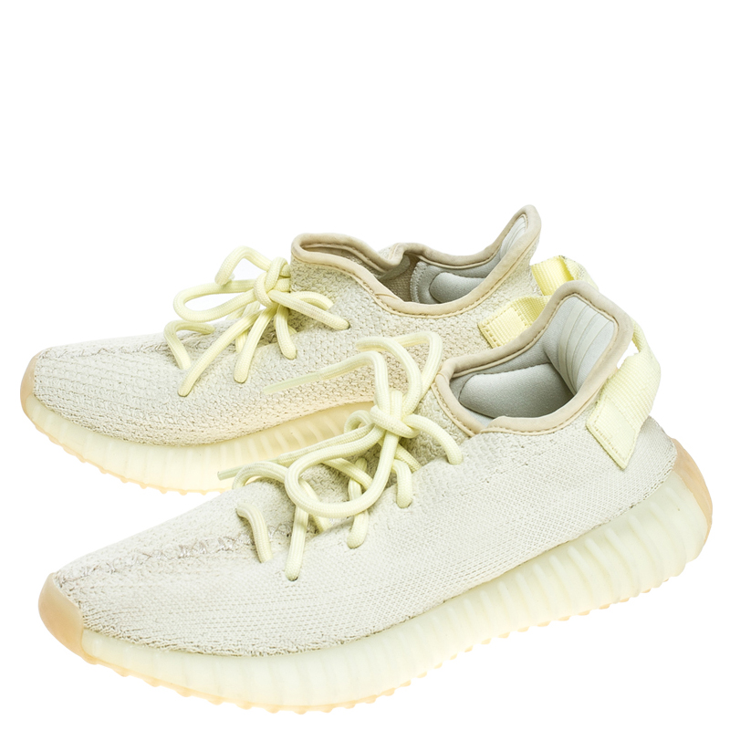Yeezy x Adidas Light Yellow Cotton Knit Boost 350 V2 Sneakers Size 36 ...