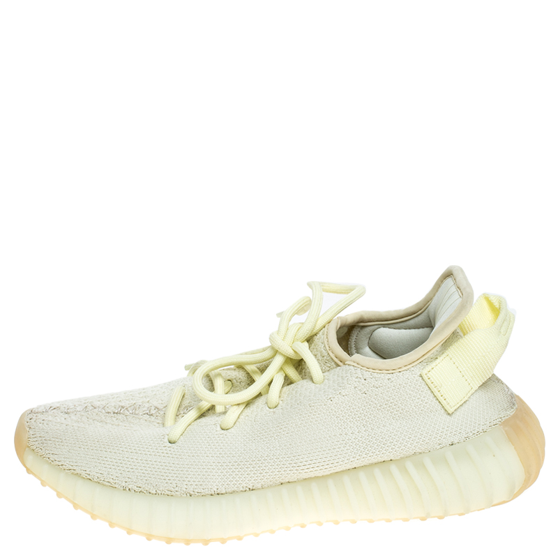 Yeezy x Adidas Light Yellow Cotton Knit Boost 350 V2 Sneakers