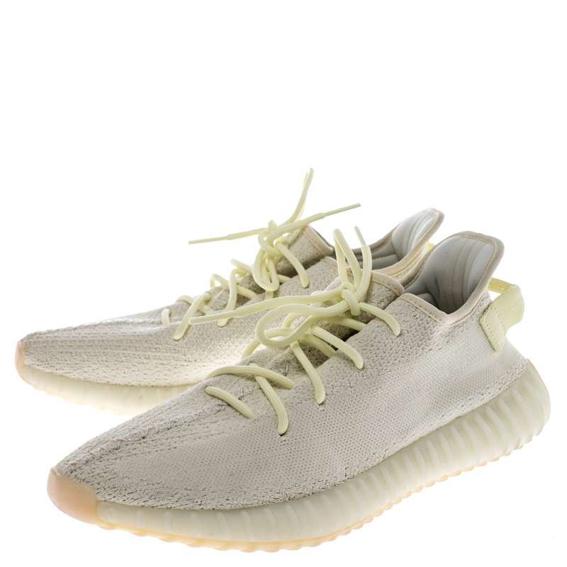 Yeezy x Adidas Yellow Cotton Knit Boost 350 V2 Sneakers Size 46 Yeezy x ...