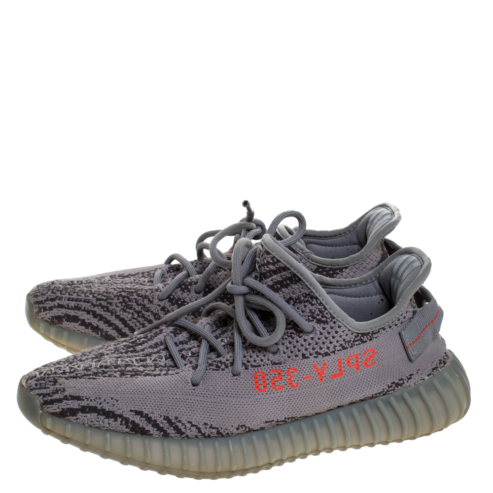 Yeezy x Adidas Grey Cotton Knit Boost 350 V2 Beluga Sneakers Size 42.5 ...
