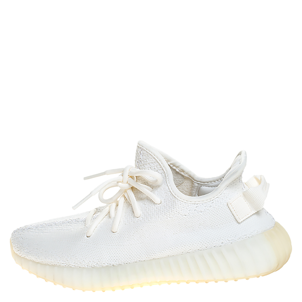 

Yeezy x Adidas White Cotton Knit Boost 350 V2 Sneakers Size