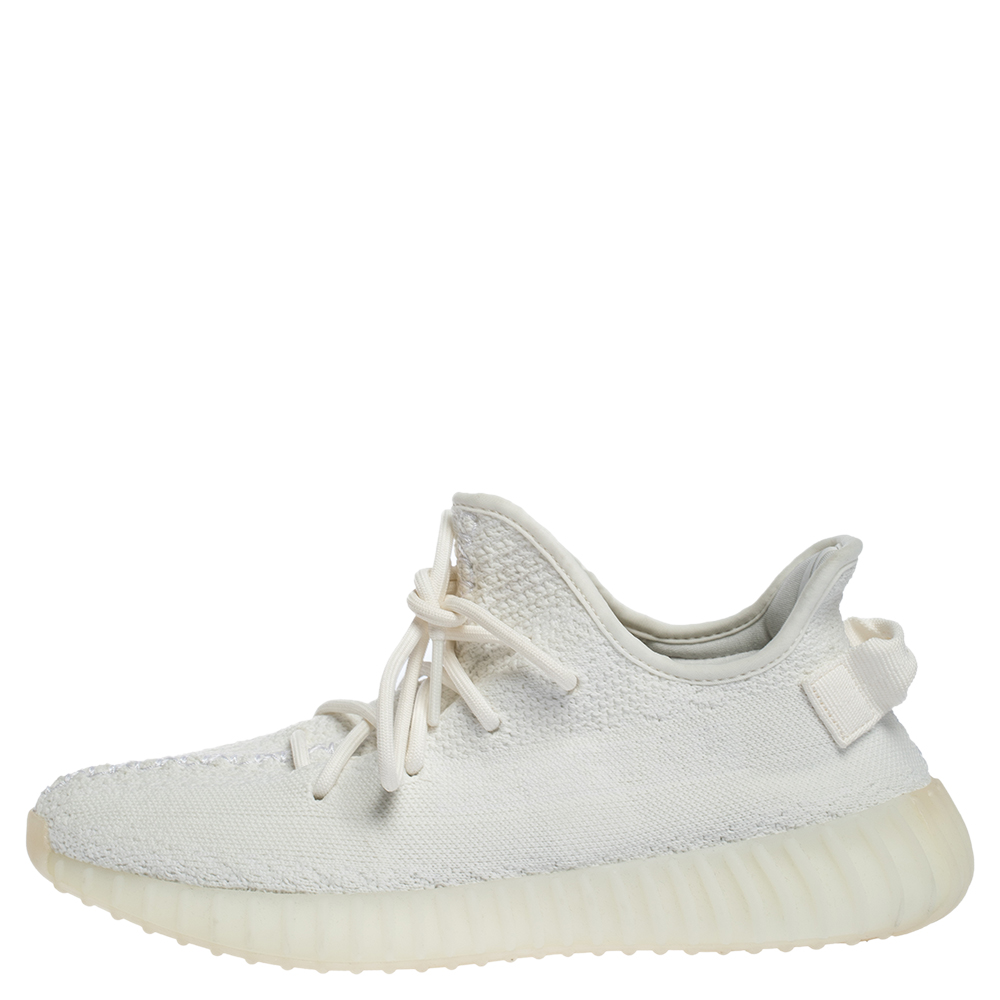 

Yeezy x Adidas White Cotton Knit Boost 350 V2 Sneakers Size