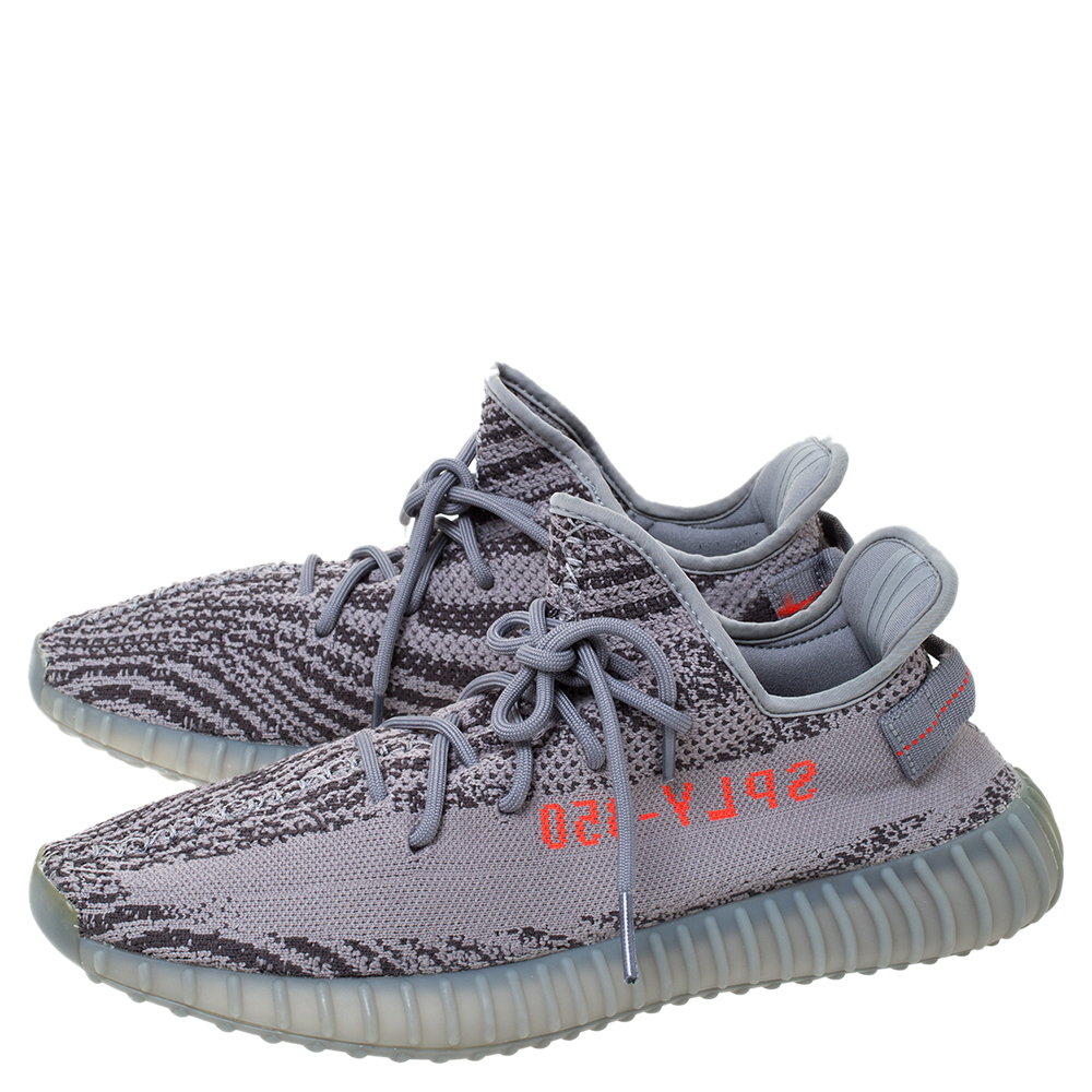 Yeezy x Adidas Grey Cotton Knit Boost 350 V2 Beluga Sneakers Size 46 ...