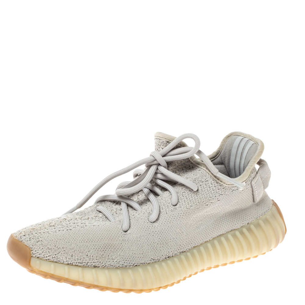 Yeezy x Adidas Off-white Cotton Knit Boost 350 V2 "Sesame" Sneakers Size 38