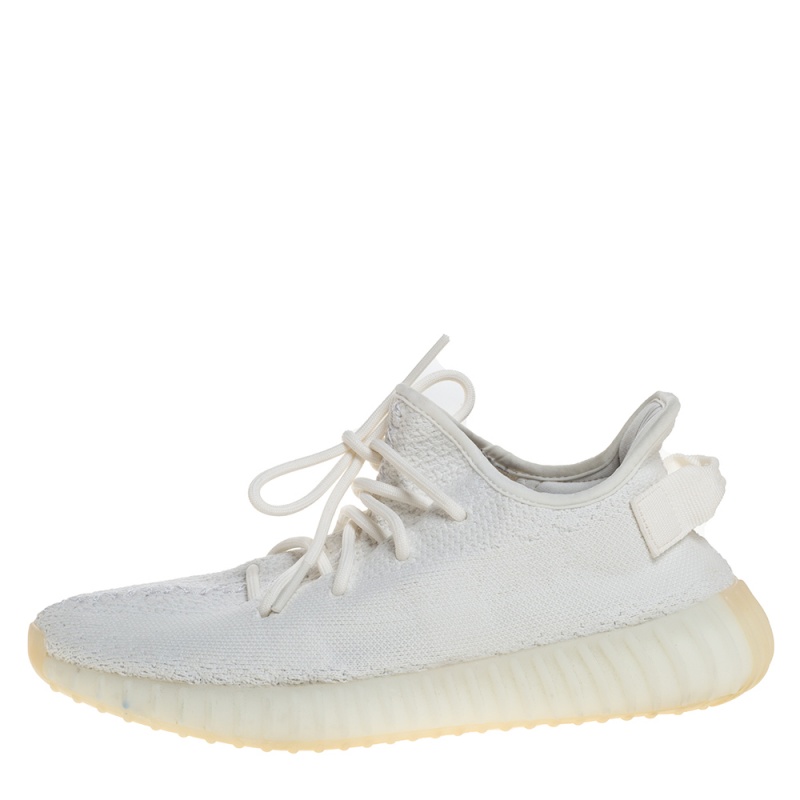 

Yeezy x Adidas White Cotton Knit Boost 350 V2 'Cream White' Sneakers Size