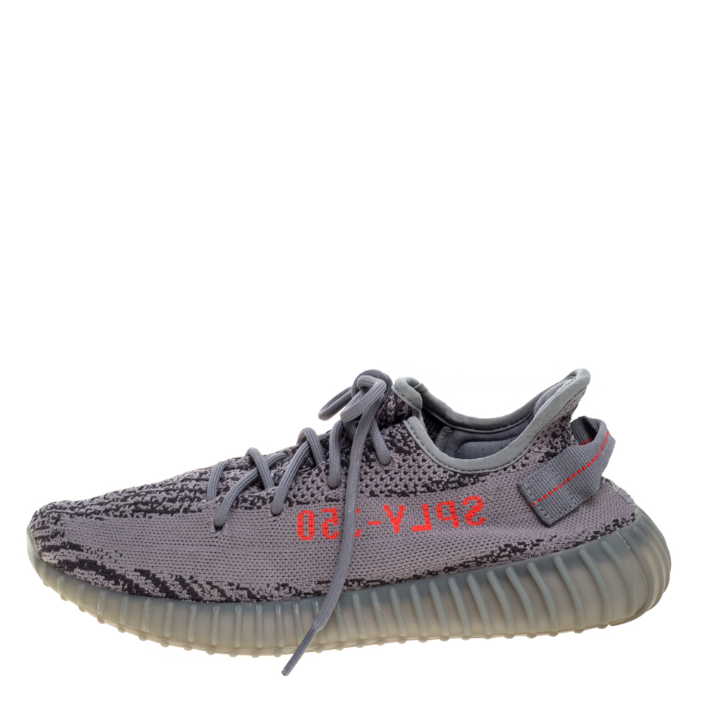 

Yeezy x Adidas Grey Cotton Knit Boost 350 V2 Beluga 2.0 Sneakers Size