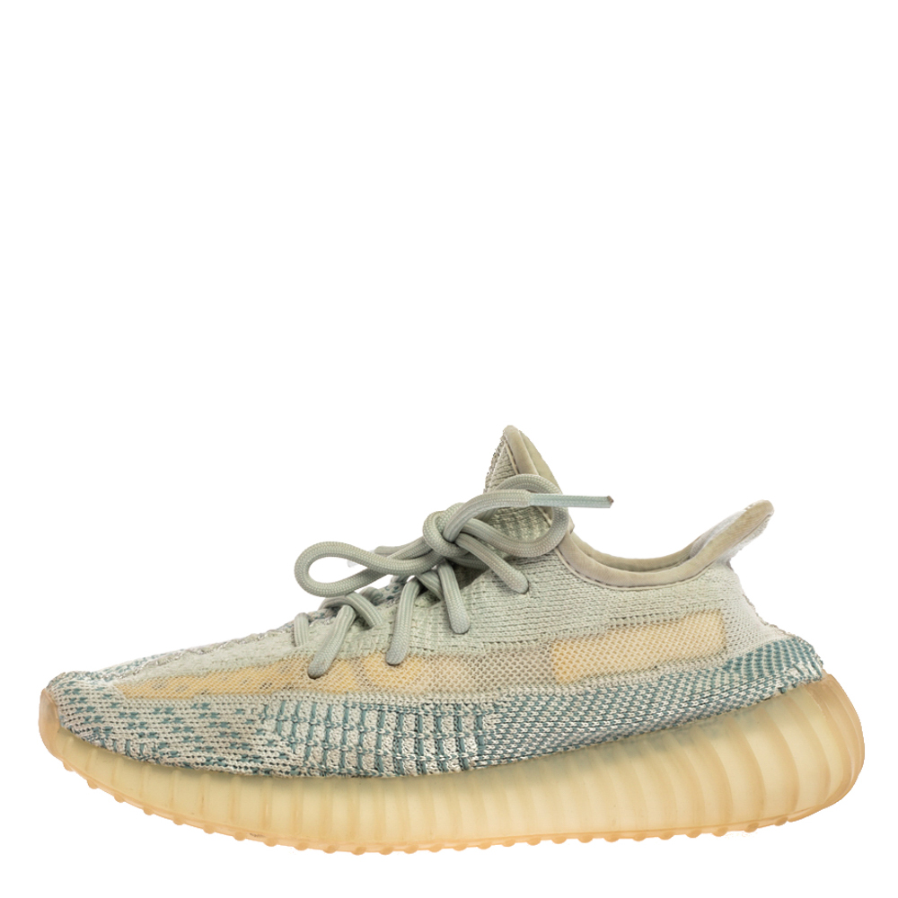 

Yeezy x Adidas Blue/White Cotton Knit Boost 350 V2 'Cloud White' Sneakers Size