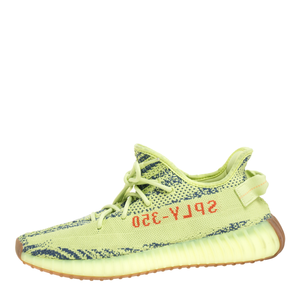 

Yeezy x Adidas Green Cotton Knit Semi Frozen Boost 350 V2 Sneakers Size