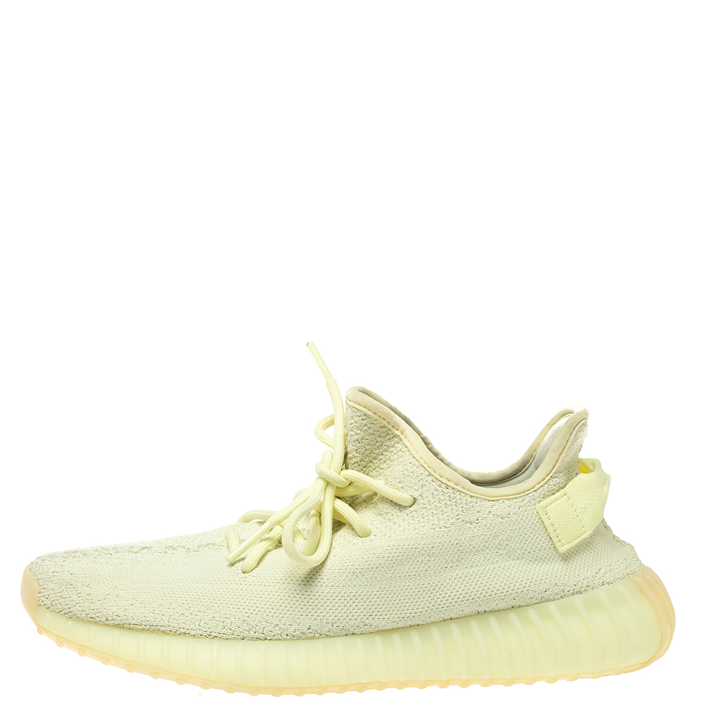 

Adidas Yeezy Boost 350 V2 Cotton Knit Ice Yellow Sneakers Size 42 2/3