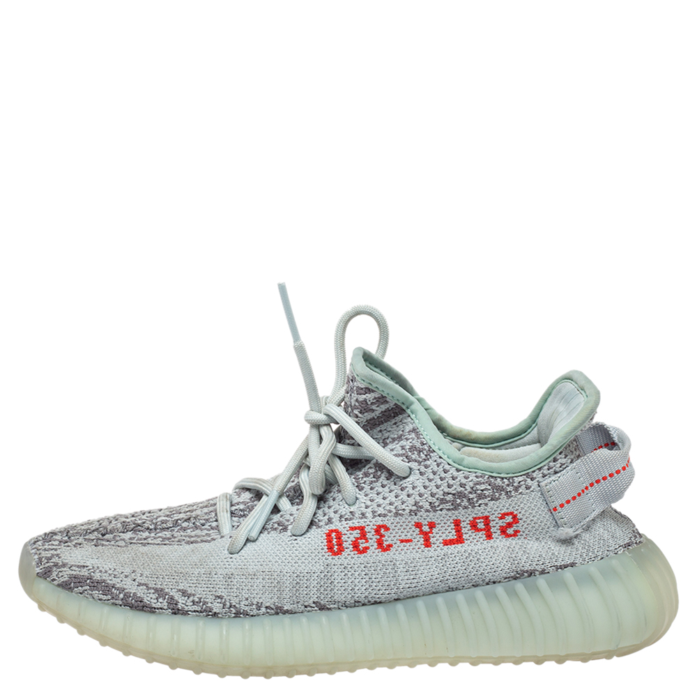 

Yeezy x adidas Blue/Grey Knit Fabric Boost 350 V2 2.0 Sneakers Size