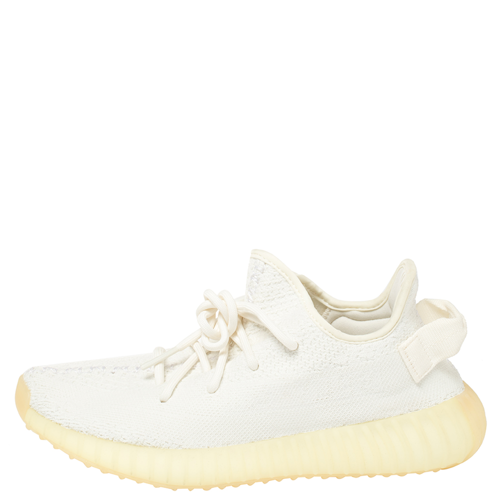 

Yeezy x Adidas Cotton Knit Boost 350 V2 Triple White Sneakers Size