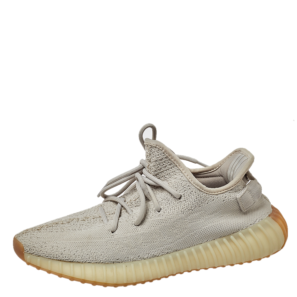 

Yeezy x Adidas Beige Cotton Knit Boost 350 V2 Sesame Sneakers Size