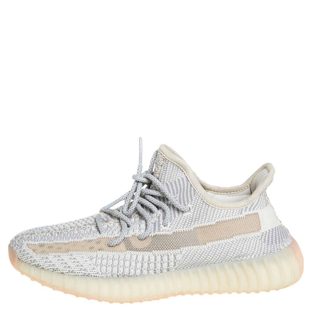 

Yeezy x adidas Cream/Grey Knit Fabric Boost 350 V2 Lundmark Sneakers Size