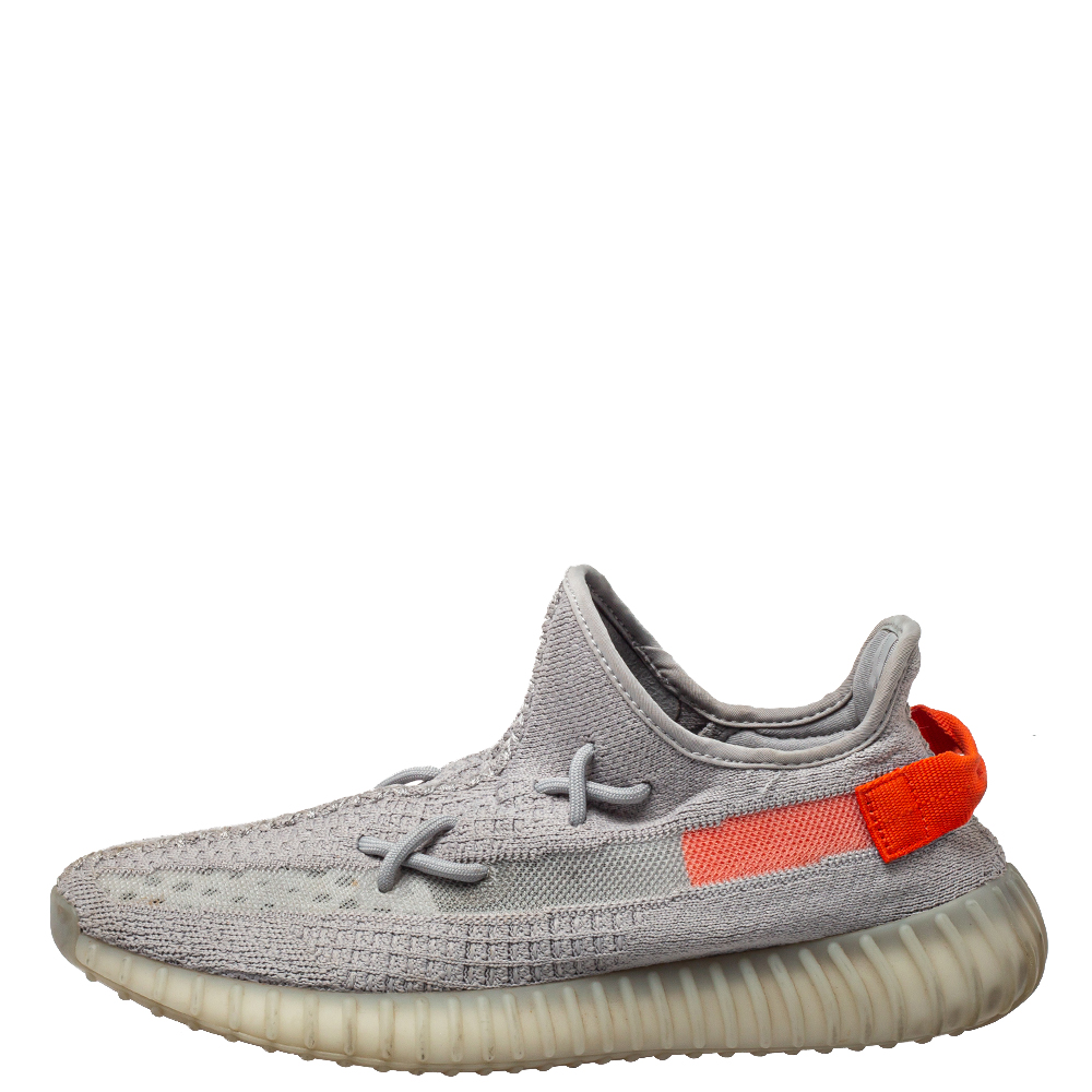 

Yeezy x Adidas Grey Knit Fabric Boost 350 V2 Tail Light Sneakers Size  1/3