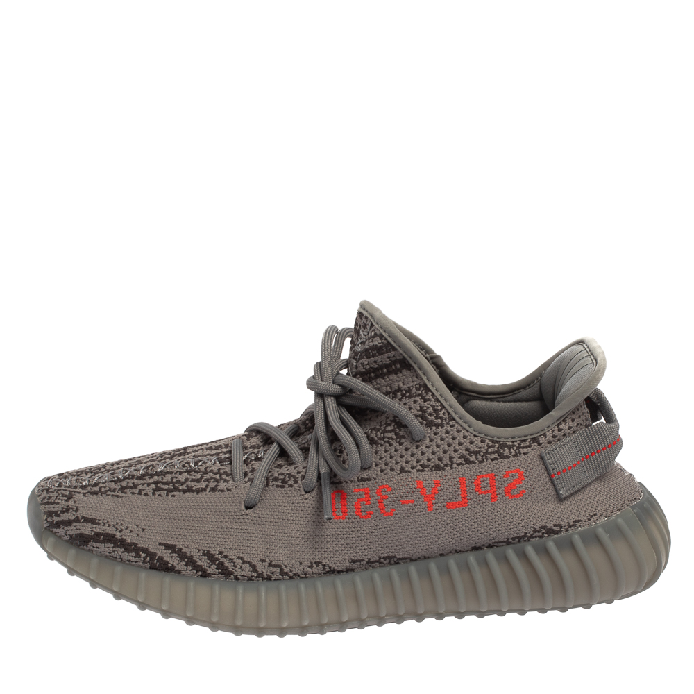 

Yeezy x Adidas Grey Cotton Knit Boost 350 V2 Beluga Sneakers Size