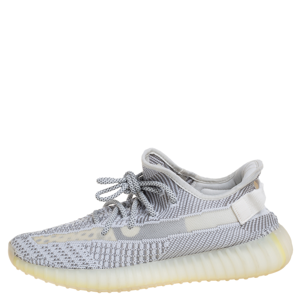 

Yeezy x adidas White/Grey Knit Fabric Boost 350 V2 Static Non Reflective Sneakers Size 42 2/3