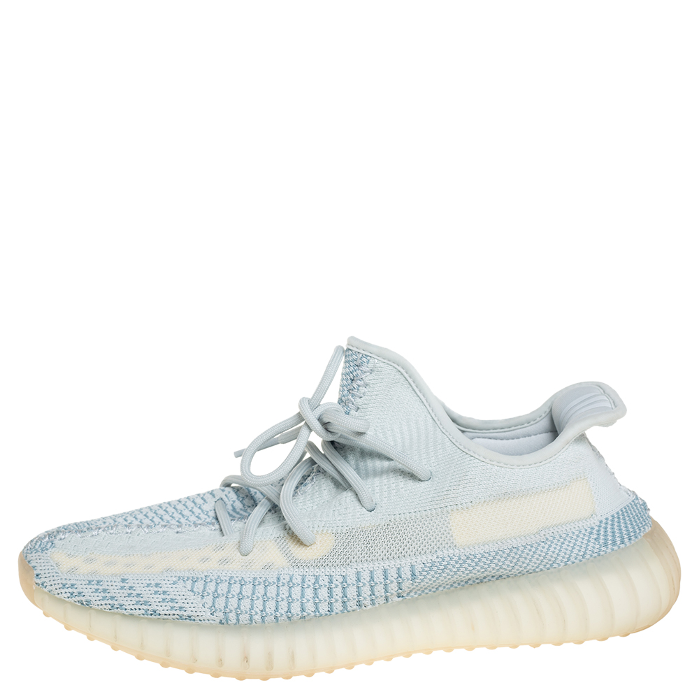

Yeezy x adidas Blue/White Knit Fabric Boost 350 V2 Cloud White Sneakers Size  1/3