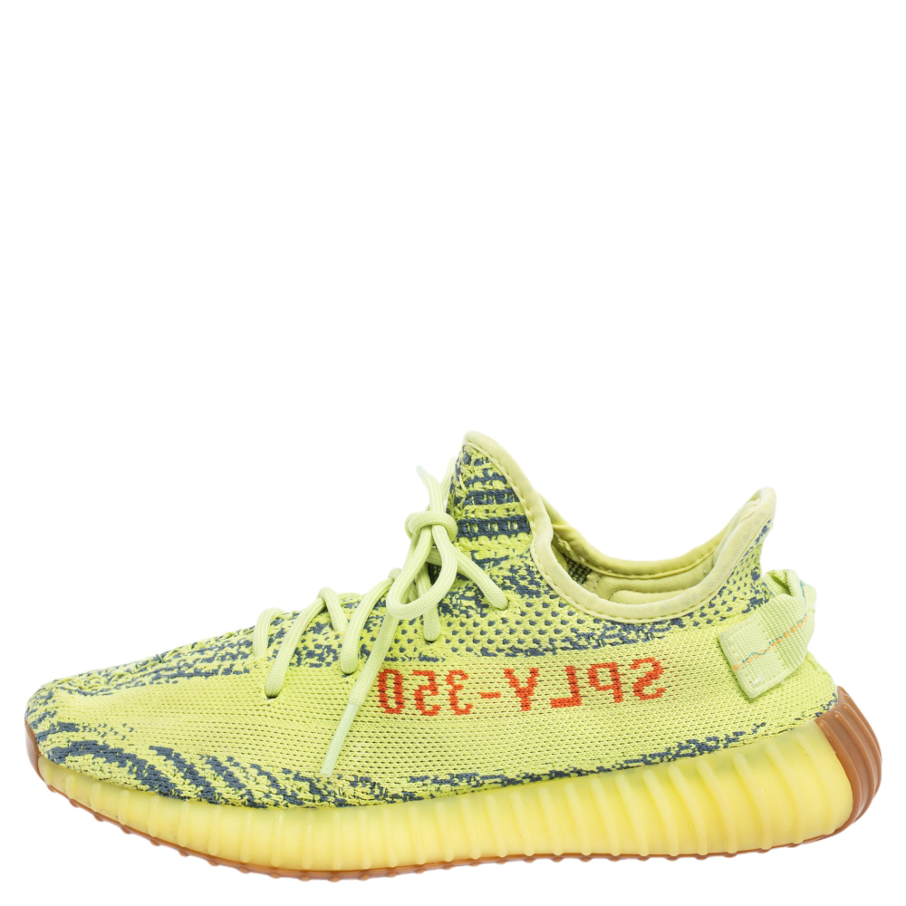

Yeezy x adidas Green/Blue Knit Fabric Boost 350 V2 Zebra Sneakers Size  1/3