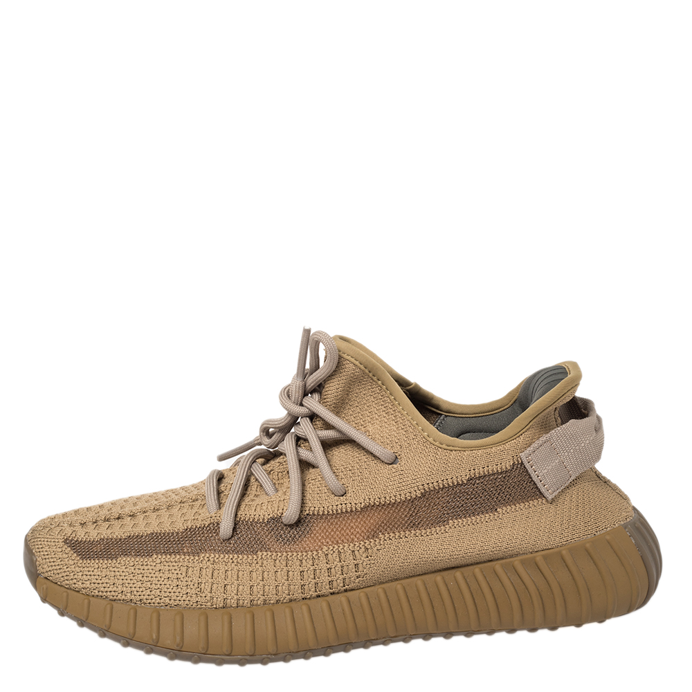 

Yeezy x adidas Brown Knit Fabric Boost 350 V2 Earth Sneakers Size 42 2/3, Beige