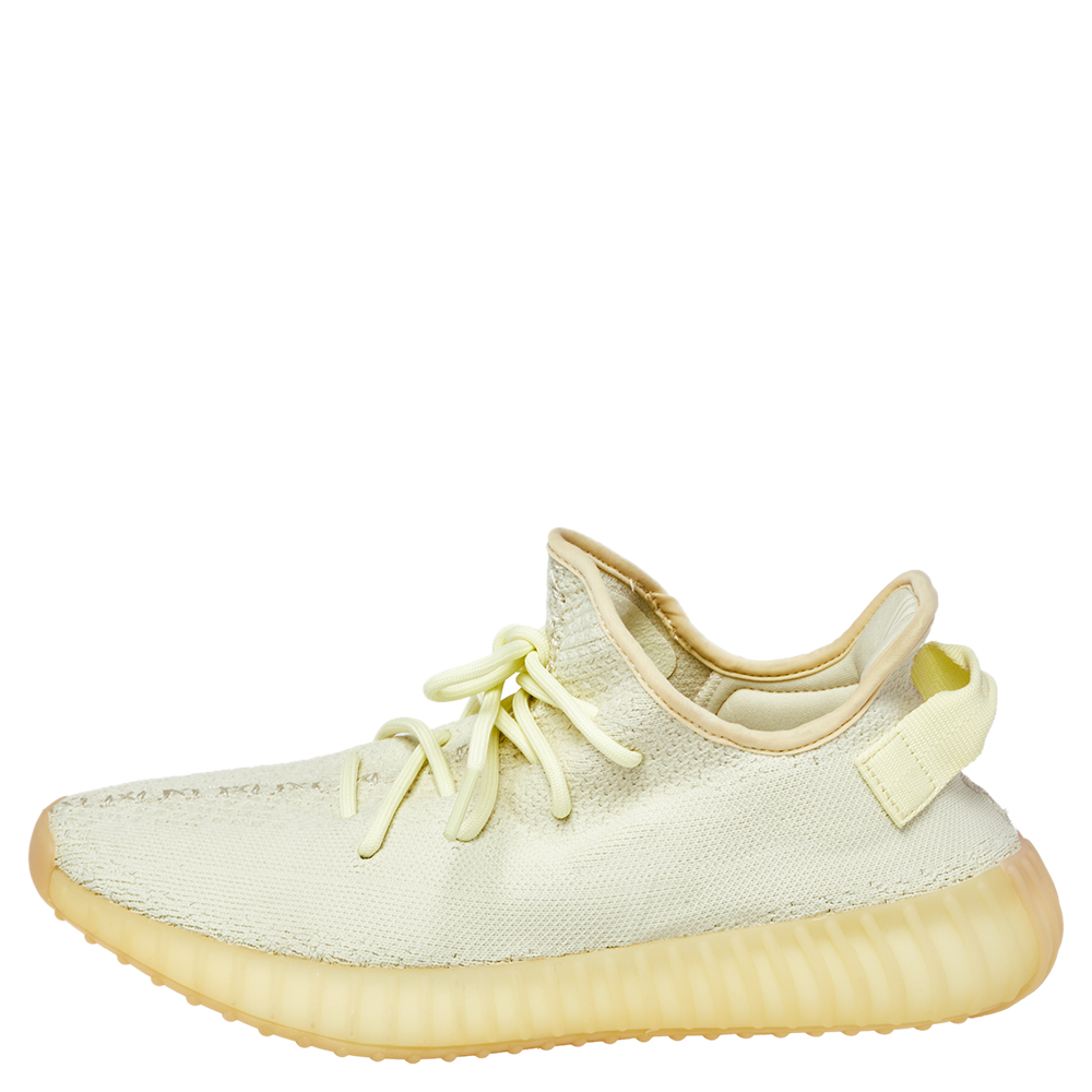 

Yeezy Boost 350 V2 "Butter" Green Knit Fabric Lace Up Sneaker Size