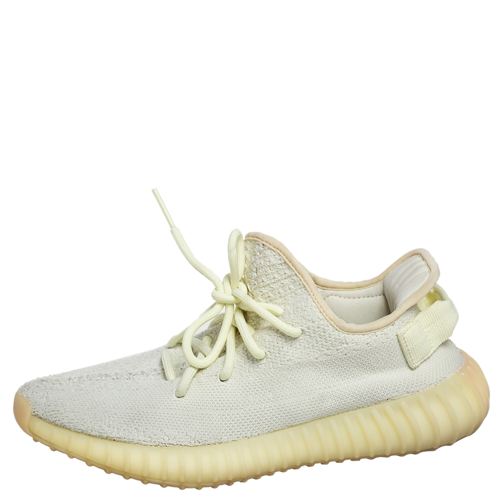 

Yeezy x Adidas Yellow Knit Fabric Boost 350 V2 Butter Sneakers Size