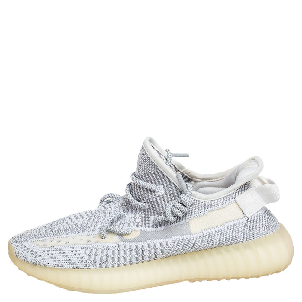 

Yeezy x adidas White/Grey Knit Fabric Boost 350 V2 Static Non Reflective Sneakers Size 40 2/3