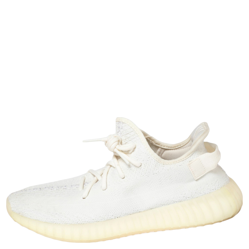 

Yeezy x Adidas White Knit Fabric Boost 350 V2 Cream/Triple White Sneakers Size  1/3