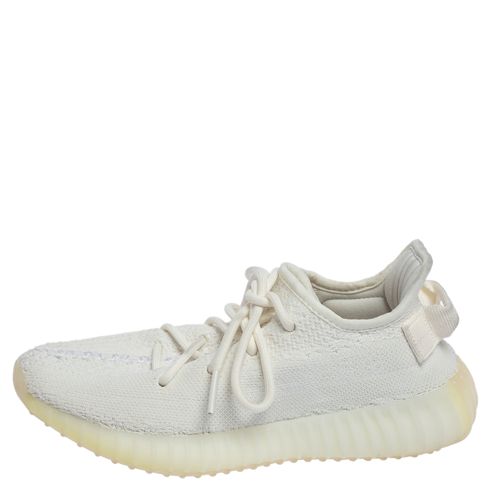 

Yeezy x Adidas White Knit Fabric Boost 350 V2 Cream/Triple White Sneakers Size