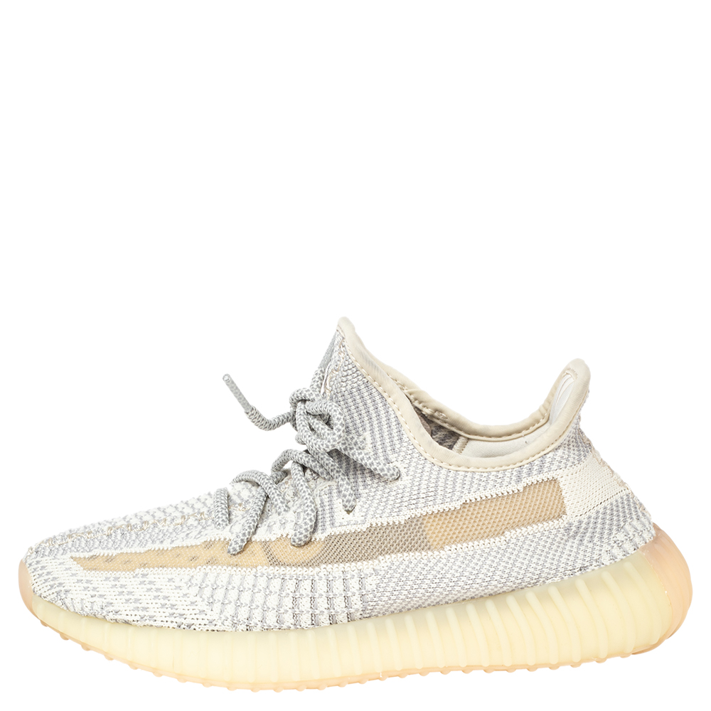 

Yeezy x Adidas Grey Knit Fabric Boost 350 V2 Lundmark Sneakers Size