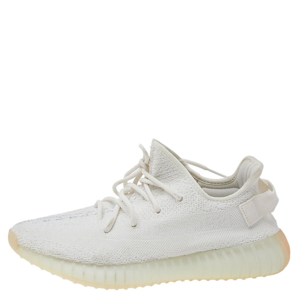 

Yeezy x adidas White Knit Fabric Boost 350 V2 Triple White Low Top Sneakers Size