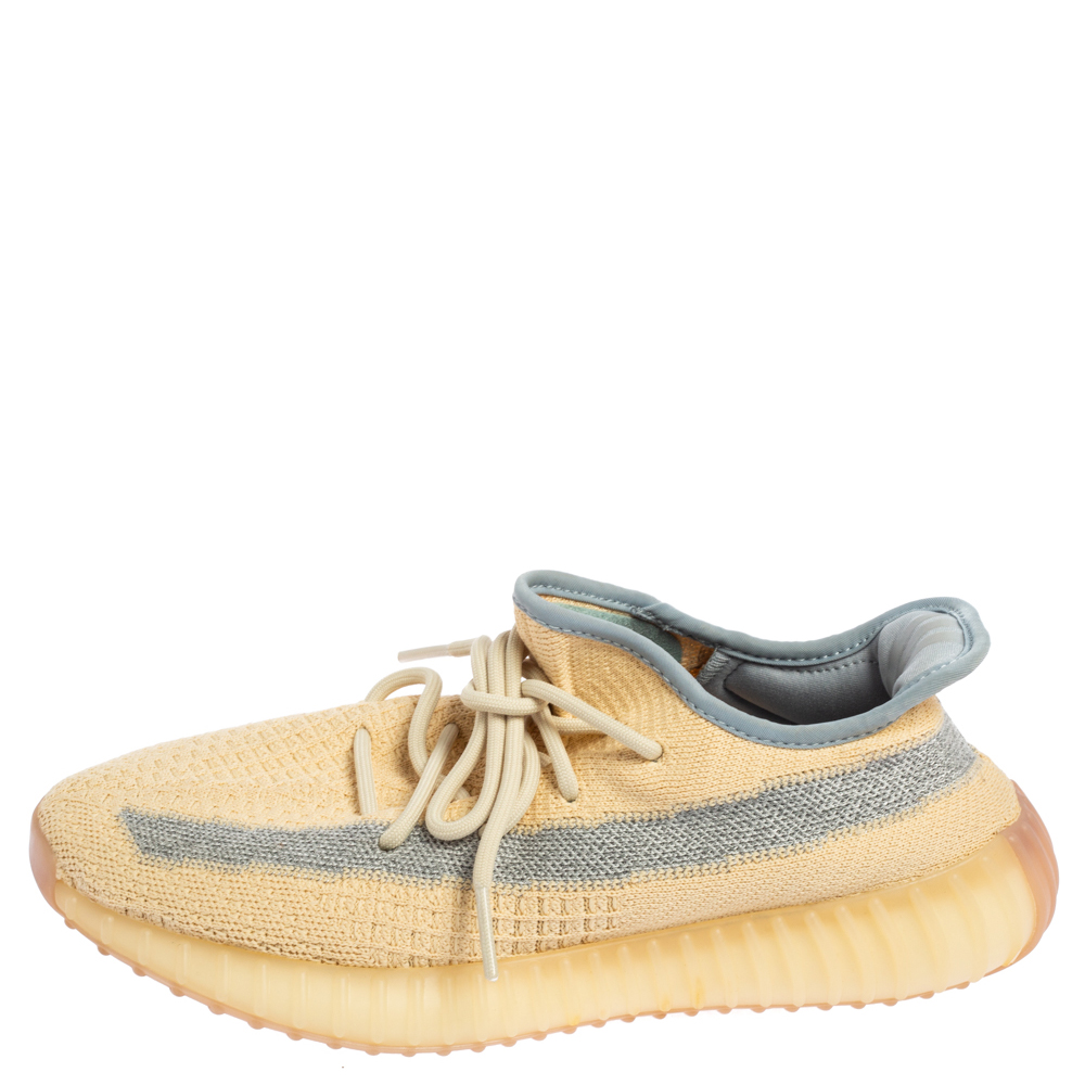 

Yeezy x adidas Yellow Cotton Knit Boost 350 V2 Linen Sneakers Size 42 2/3