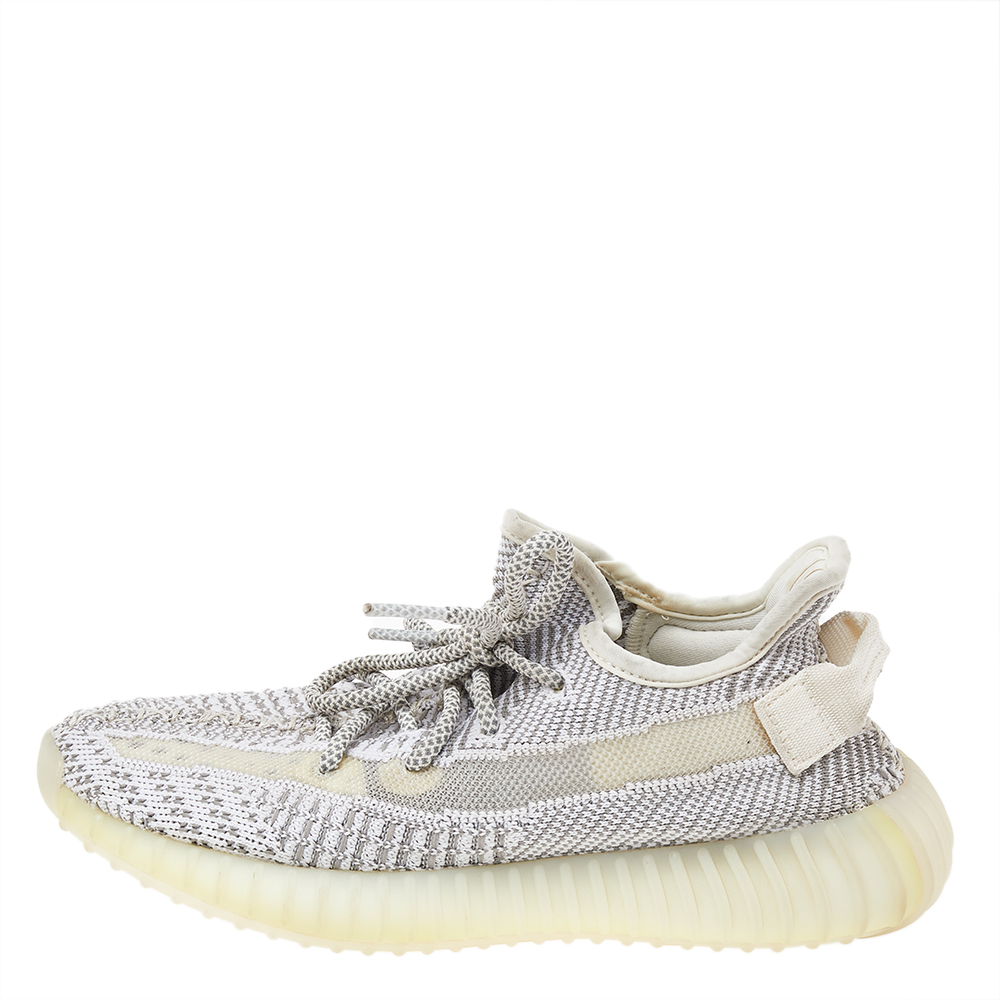 

Yeezy x Adidas Grey Knit Fabric Boost 350 V2 Low Top Sneakers Size