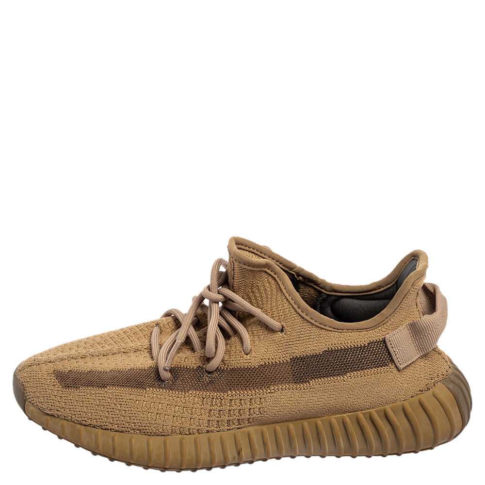 

Yeezy x Addidas Brown Knit Fabric Boost 350 V2 Earth Low-Top Sneakers Size 42 2/3