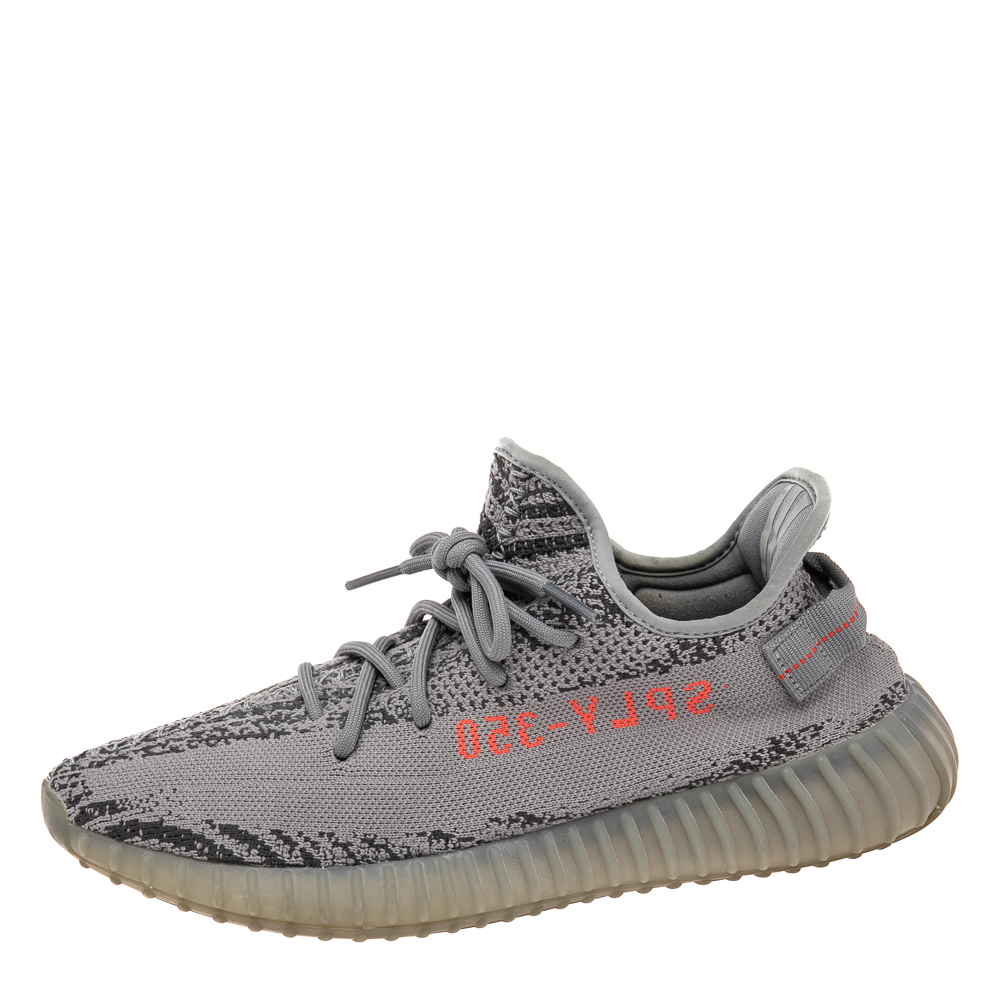 

Yeezy x adidas Grey Knit Fabric Boost 350 V2 Beluga Low Top Sneakers Size