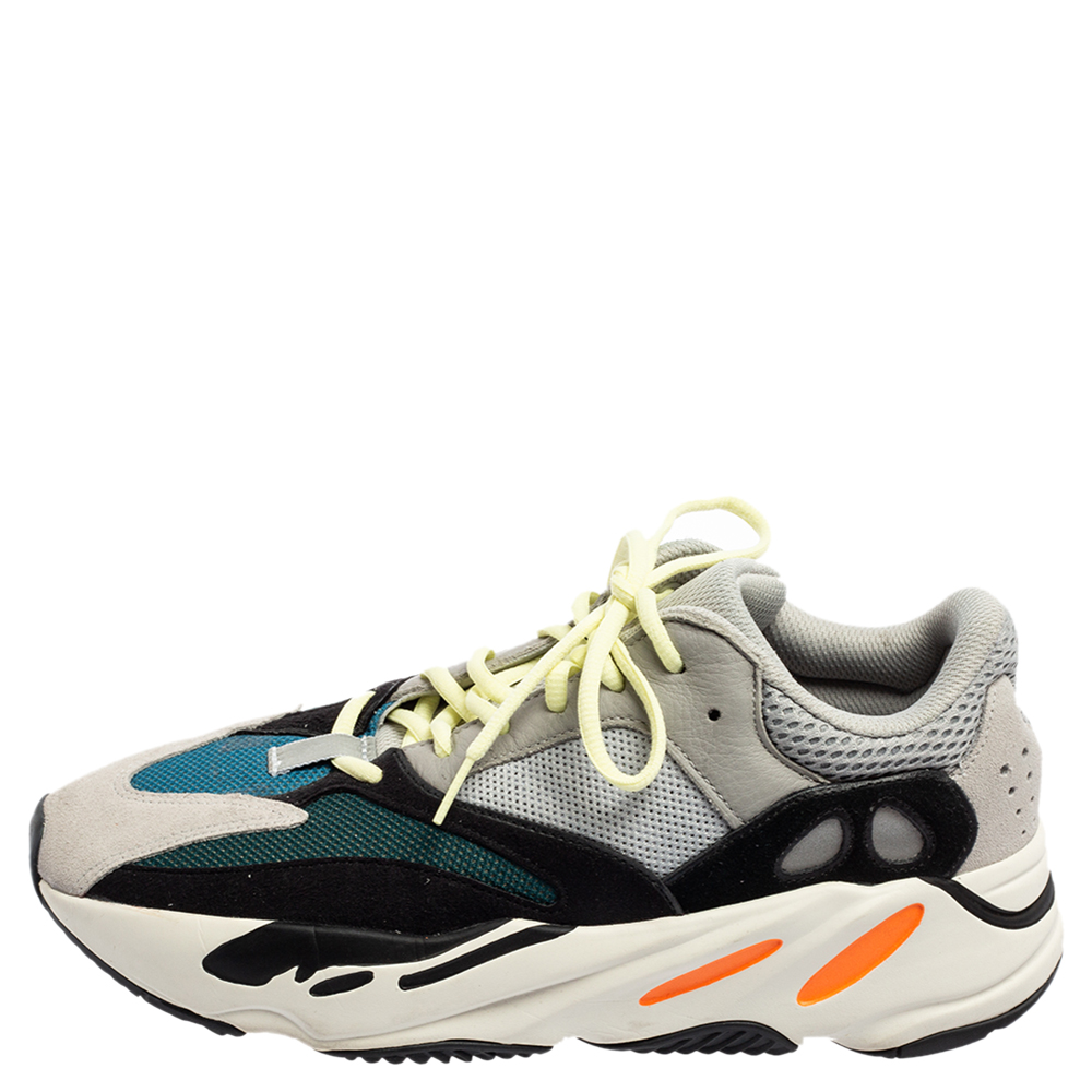 

Adidas X Yeezy Multicolor Suede, Mesh and Leather Boost 700 Wave Runner Sneakers Size