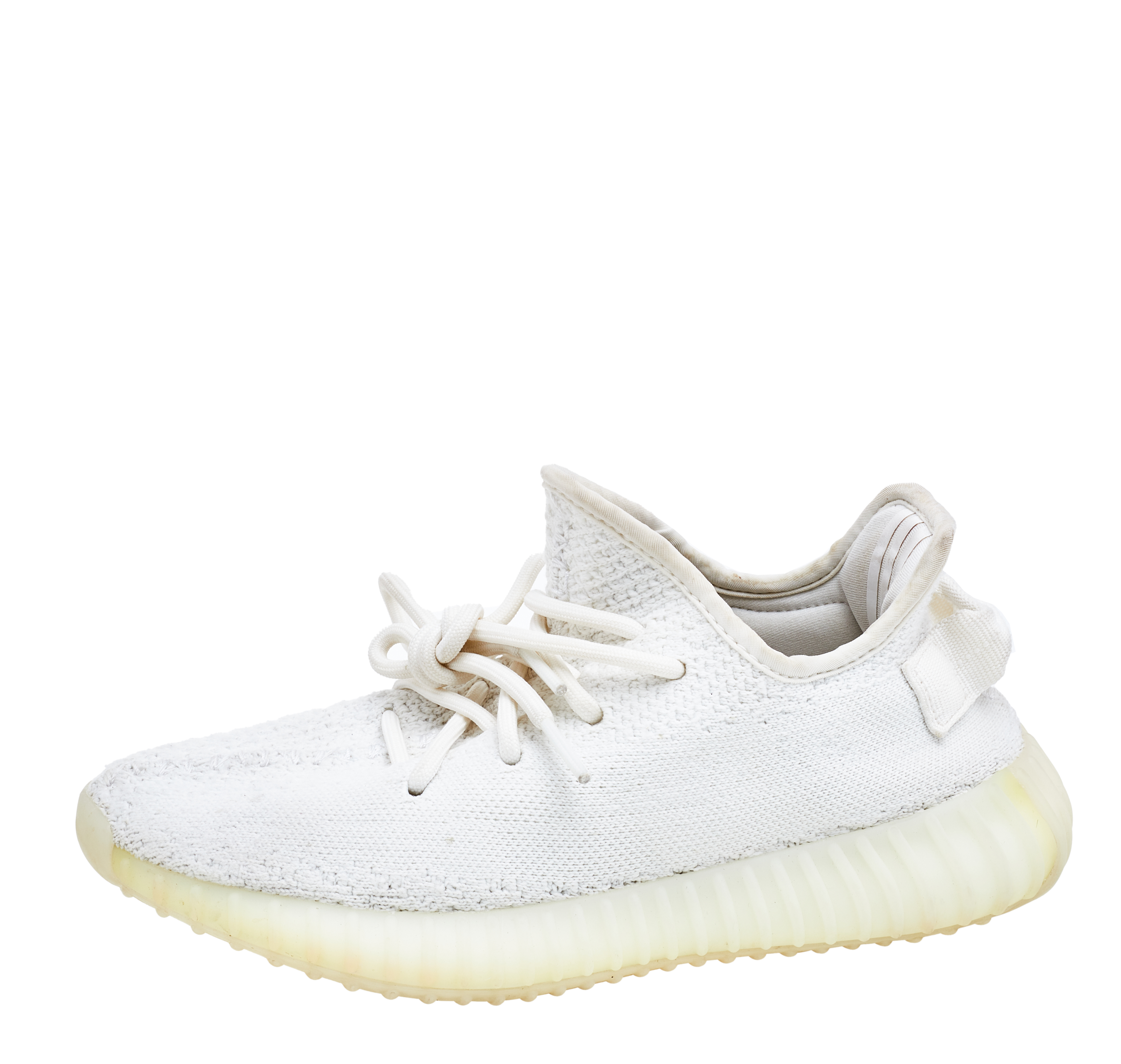 

Yeezy x Adidas Cream Knit Fabric Boost 350 V2 Triple White Sneakers Size  1/3