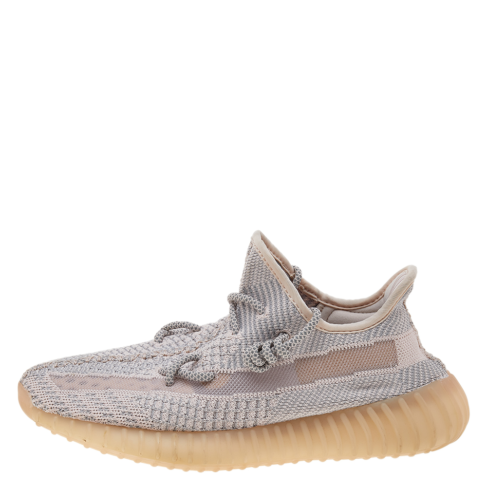 

Yeezy x Adidas Beige/Grey Knit Fabric Boost 350 V2 Low Top Sneakers Size 40 2/3